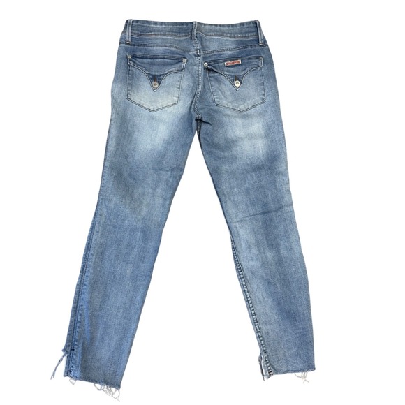 Hudson Jeans Ankle Skinny Distressed Frayed Hem Light Wash Denim Size 29 - Picture 2 of 5